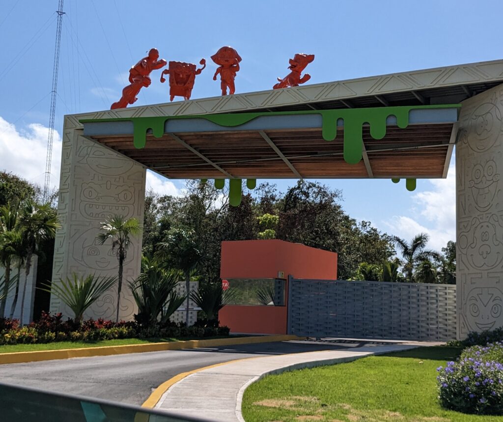 This is the security gate at Nickelodeon resort (slime and all) - showcasing the safety of resorts in Mexico