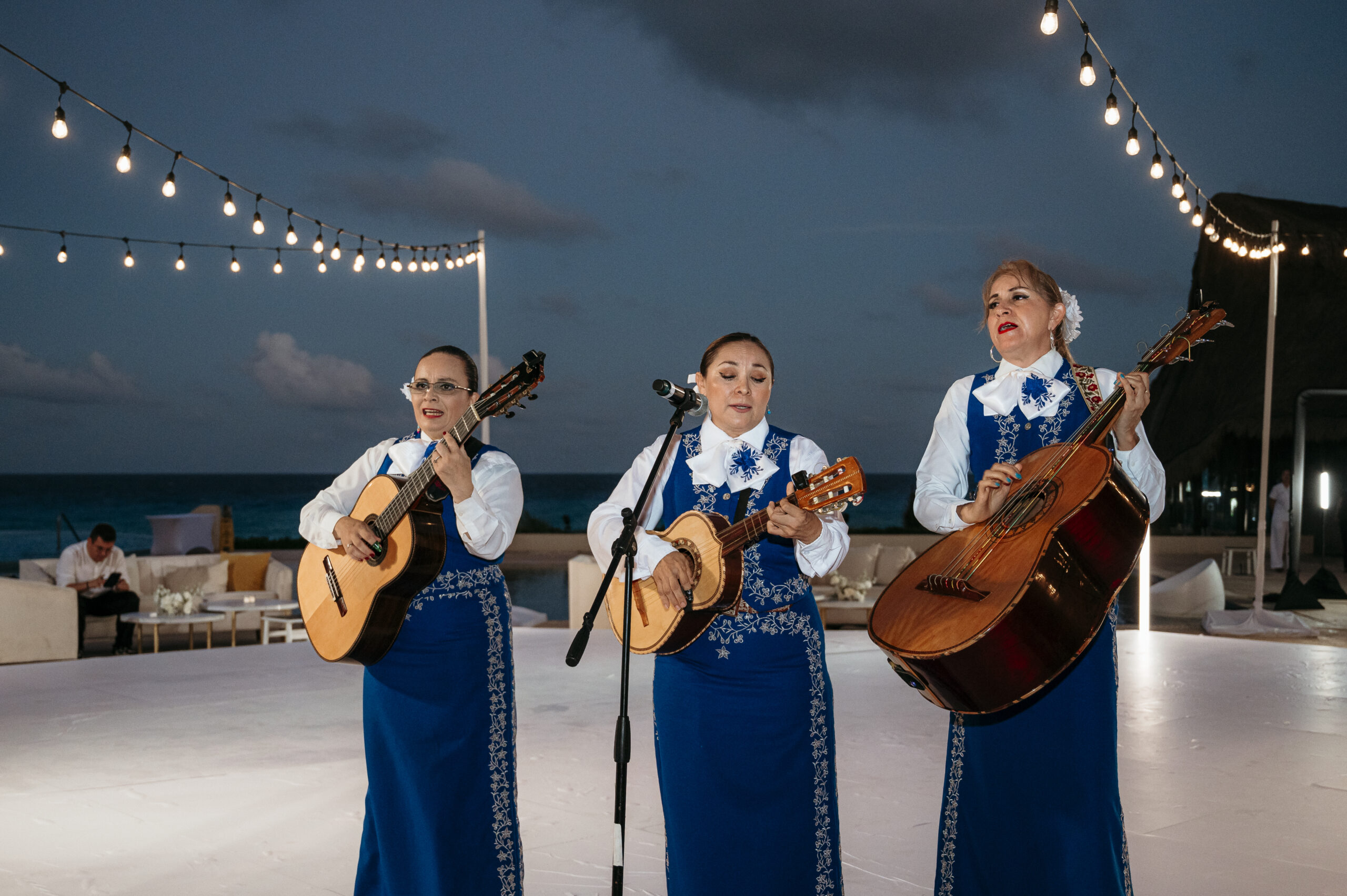 outside vendors for destination weddings are often musicians, like this all female mariachi group in Mexico