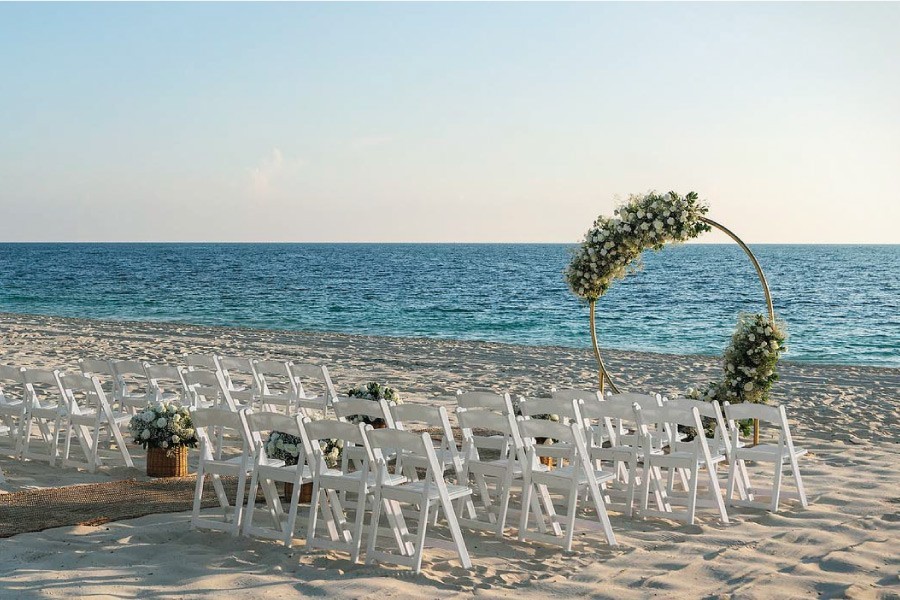 this beach venue is gorgeous for resort destination weddings