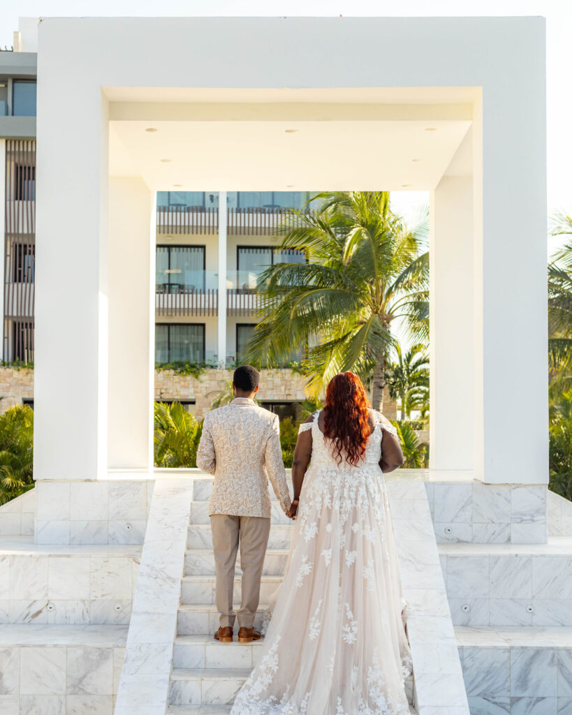 unique wedding venue at majestic elegance costa mujeres with beautiful couple