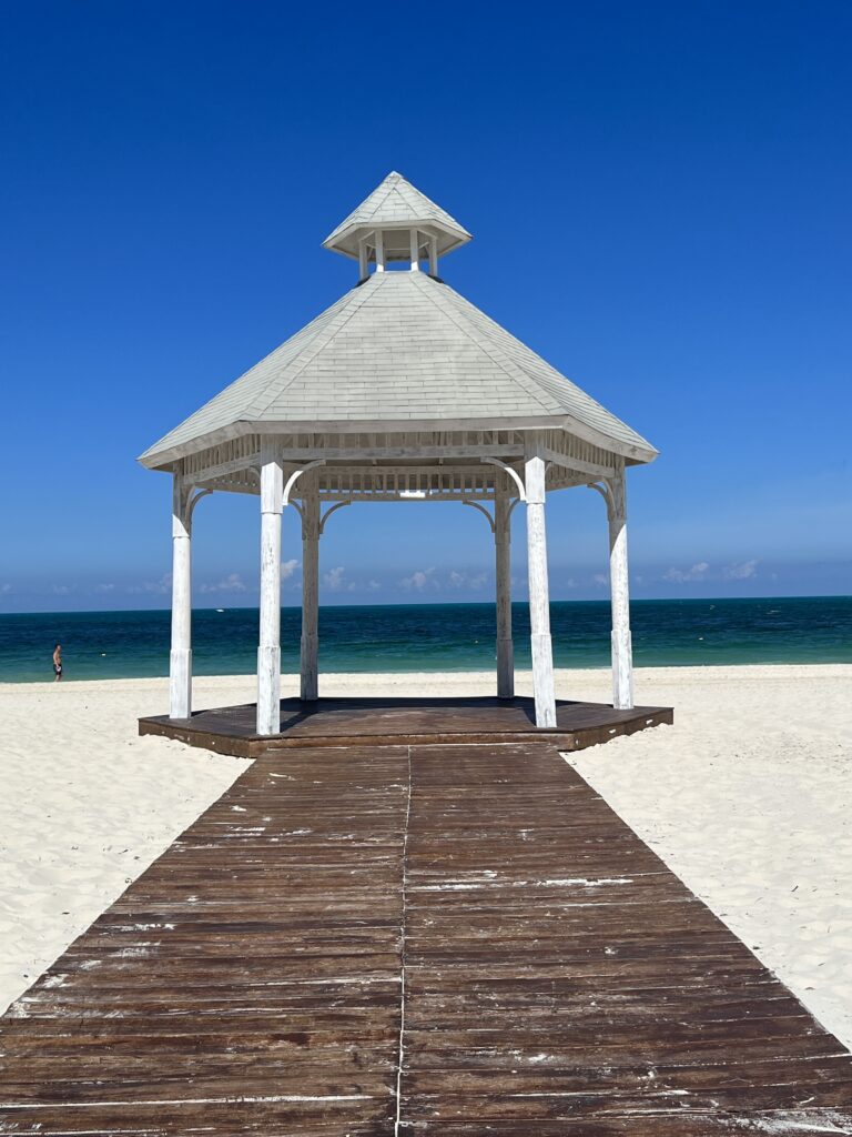 beach gazebo destination wedding venue at Majestic Elegance Costa Mujeres 