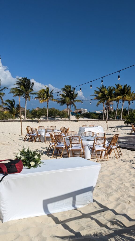 The beach area makes a beautiful wedding reception venue, too!