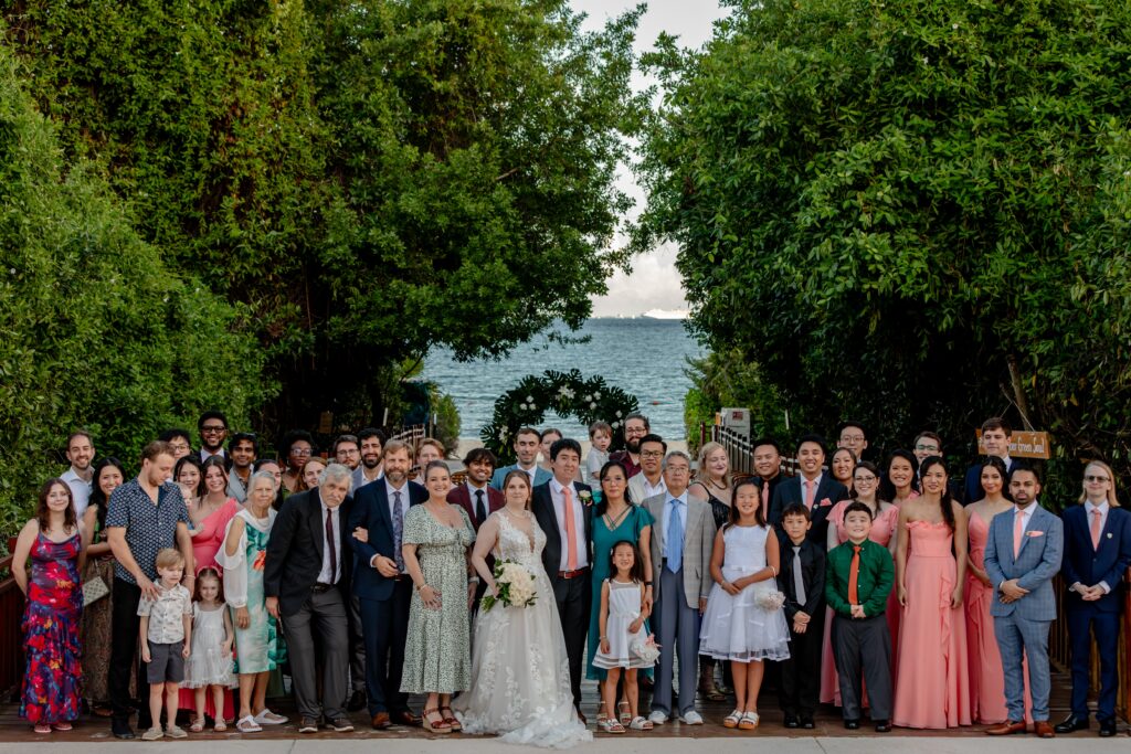 family and friends at a destination wedding at paradisus playa del carmen