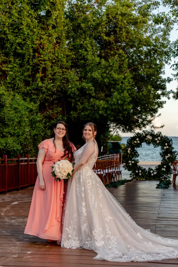 maid of honor at paradisus playa del carmen destination wedding