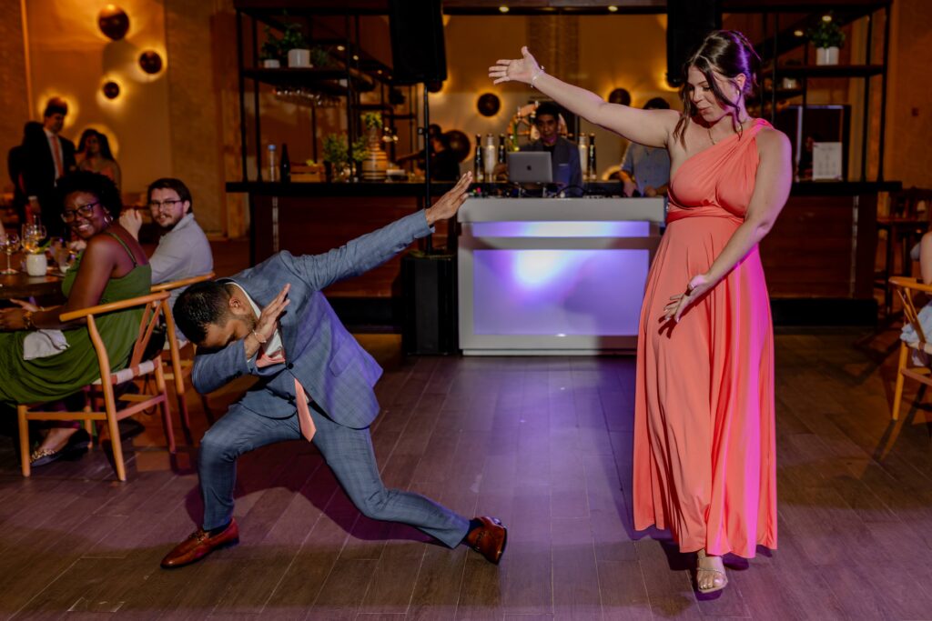 bridal party at destination wedding reception at paradisus playa del carmen