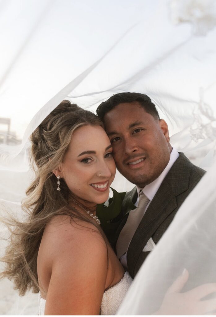 beautiful bride and groom for real mexico destination wedding